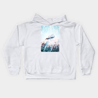 Cold Canadian Snowy Mountain Summit. For Mountain Lovers. Kids Hoodie